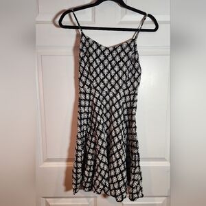 Old Navy Black and White Patterned Cami Mini Dress Side Zipper Small